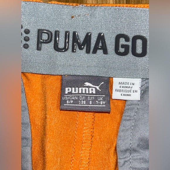 PUMA Boys Golf Shorts Size Small 7/8 in Orange - Picture 2 of 8